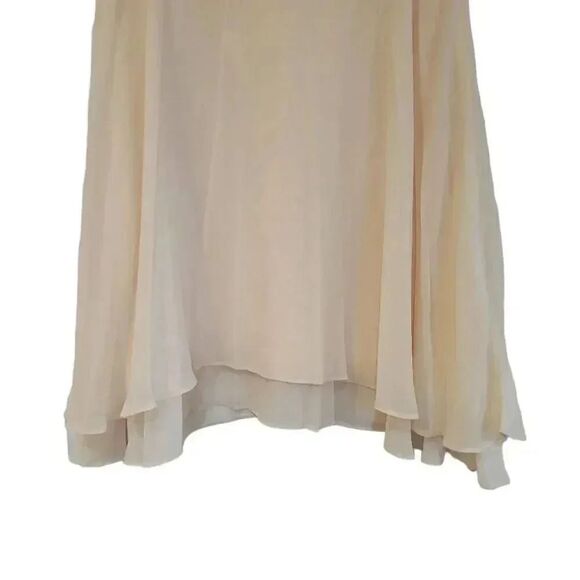 Banana Republic Women's Peach Poly Layered Chiffon Lined A-Line Skirt - Picture 8 of 10